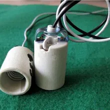 10 шт./лот E14 керамическая лампа кепки с 20 см провода с кронштейном E14 патрон высокотемпературный керамический цоколь e14