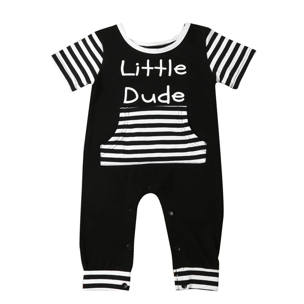 

11.11 2017 Children Baby Clothes girl Infant Letter Striped Romper Jumpsuit Outfits Newborn Kids costume boy Clothing