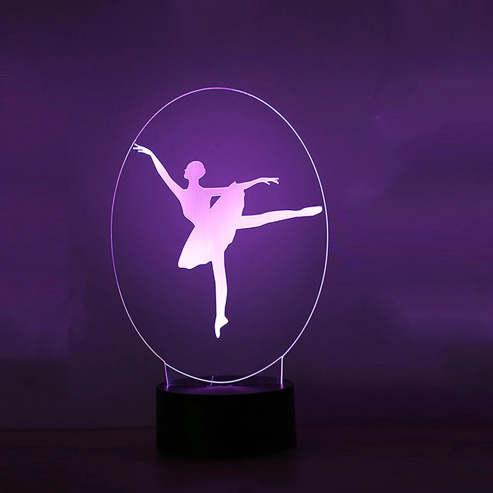 Творческий 3D Led Usb девушка прикроватной тумбочке сна визуальный балерина моделирование светлое настольная лампа Новинка балетки мечта