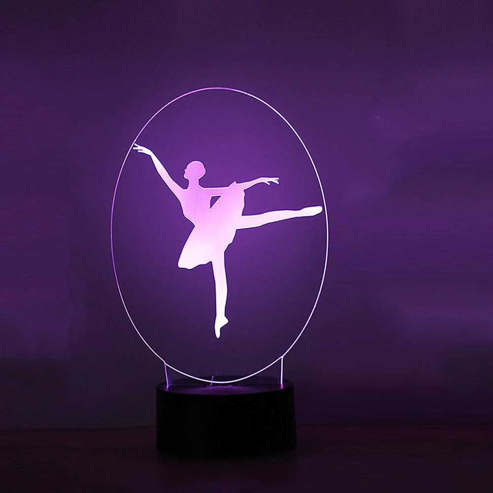 

Creative 3D Led Usb Girl Bedside Sleep Visual Ballerina Modeling Light Fixture Desk Lamp Novelty Ballet Dream Gifts Night Lights