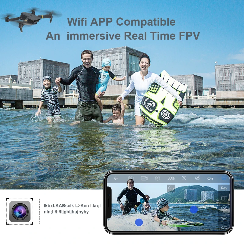 Eachine E58 WIFI FPV con gran angular cámara HD 1080P Modo de retención de altura brazo plegable RC Quadcopter Drone X dron Pro RTF para regalo - 2