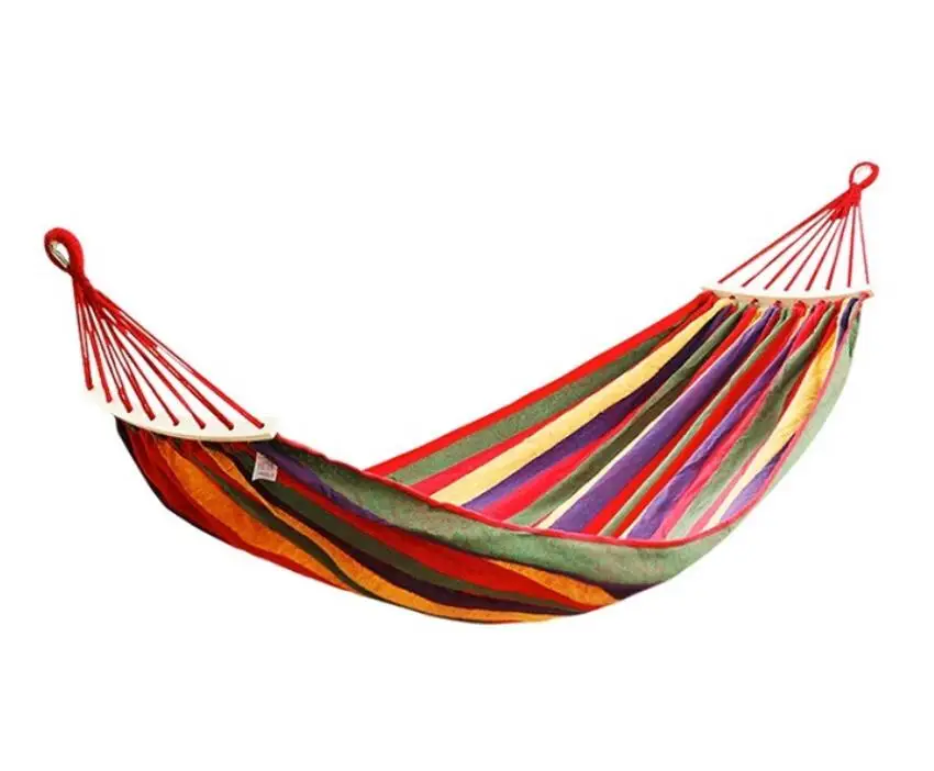 

Portable hammock outdoor hammock garden sports house travel swing for recreation canvas strip hang bed hammock red blue 190x80cm