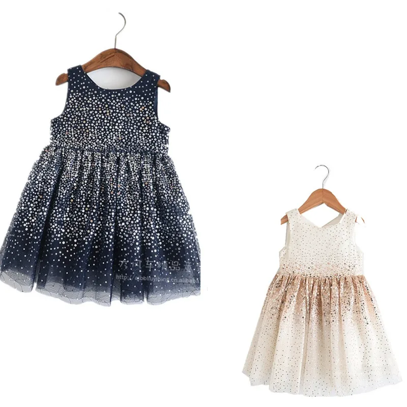 

Children Clothing Dress 2019 Summer Gradient Sequin Mesh Girls Round Neck Sleeveless Tank Dresses for Baby Girl 2-10 Yrs GDR544