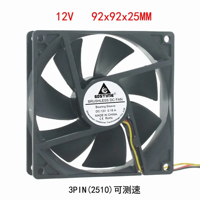 DC 12V 9CM cm 92mm 92x25 материнская плата 3 контактный скоростной Бесщеточный Охлаждающий