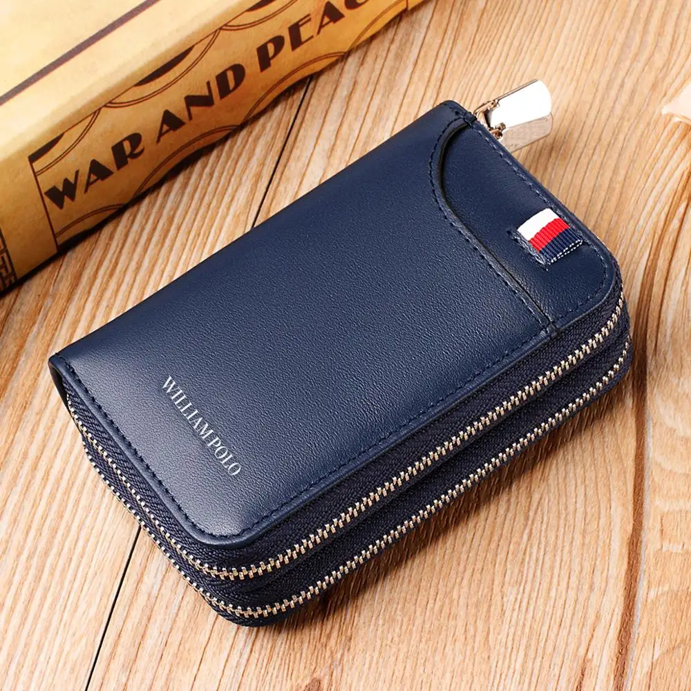 Genuine Leather Wallet Car Key Holder Case Keychain Bag Zipper Credit Card Purse