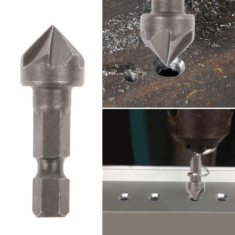 6 Flute Countersink Drill Bit 90 Degree Point Angle Chamfer Cutting