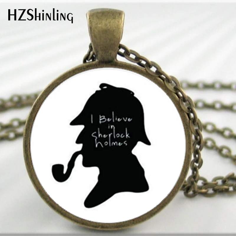 HZ A369 новинка ожерелье Шерлок Холмс я верю в украшения Holmes стеклянный кабошон