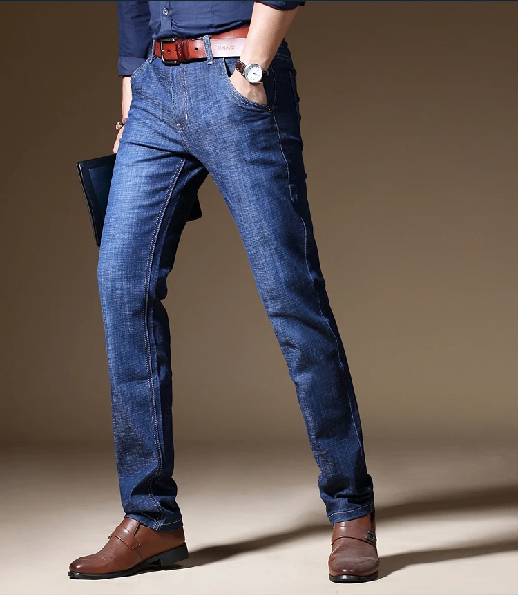 Новое поступление джинсы известного бренда для мужчин дешевые джинсы Китай Straigh Regular Fit джинсы брюки классические синие цвет размеры 28-40