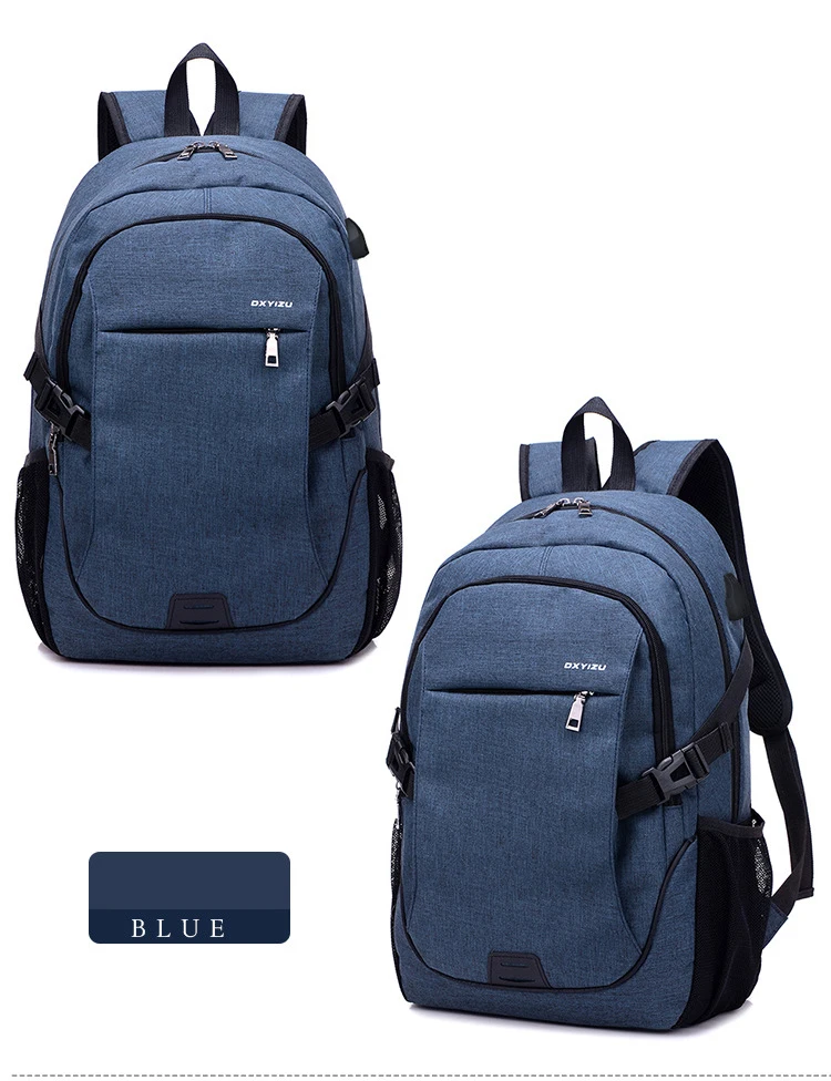SUUTOOP мужской рюкзак для путешествий с зарядкой от USB для ноутбука, школьный рюкзак для подростков, повседневная мужская сумка