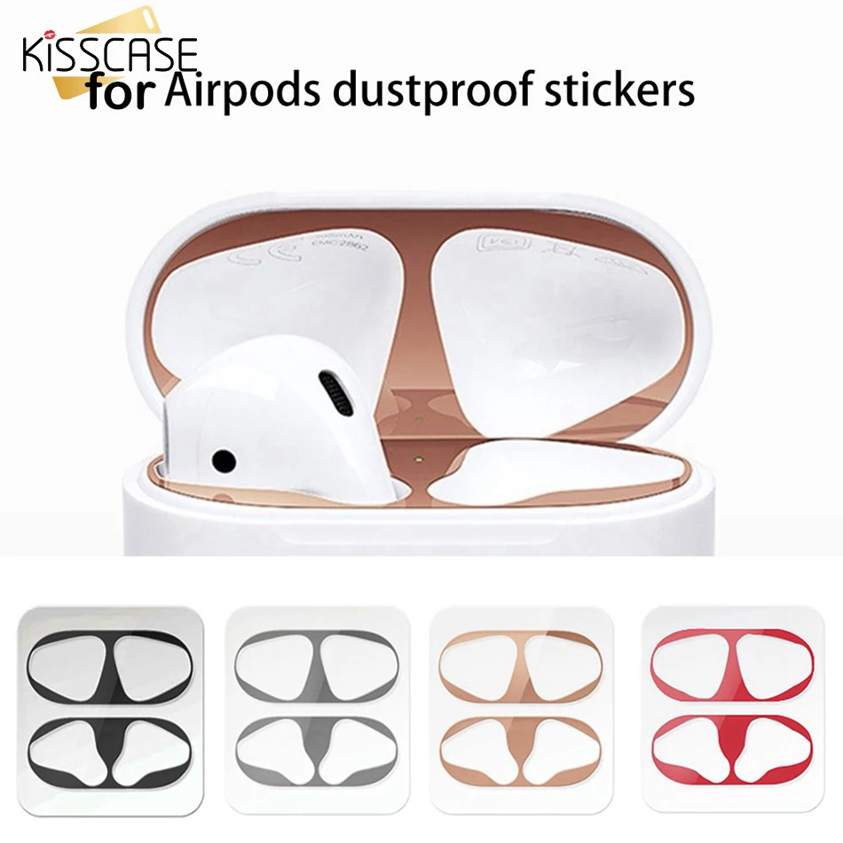 

KISSCASE Dust-Proof Protective Stickers for Apple AirPod 2 1 case Metal Dust Patch Stickers for Apple Airpod 2 Protective sheet