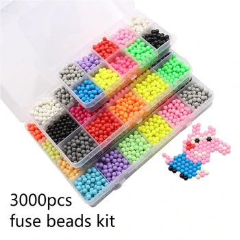 

Montessori 3000Pcs Fuse Beads Water Sticky Beads Refill DIY Art Crafts Kids Gift Toys Case High Quality