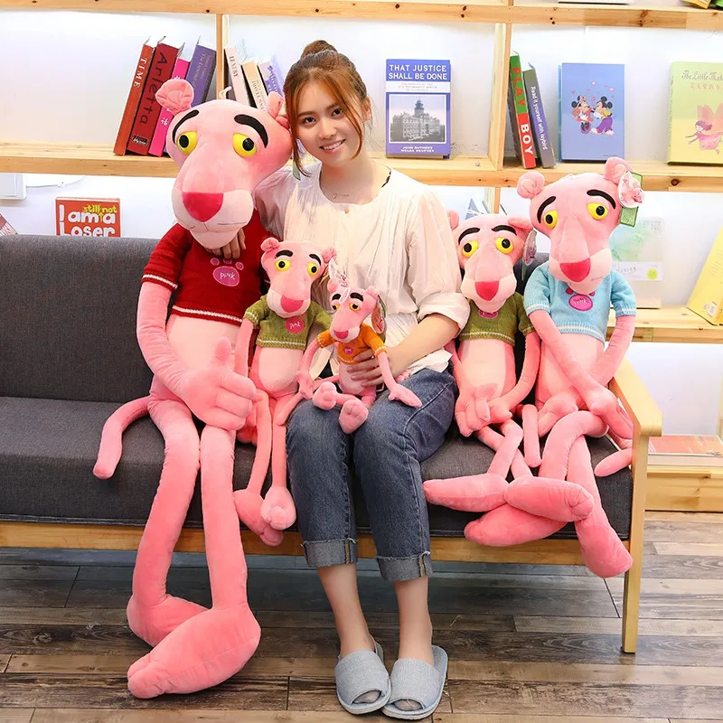 

Big Size Lovely Pink Panther Action Figure Plush Toys Stuffed Cute Pink Panther with Sweater Kids Children Doll Birthday Gifts