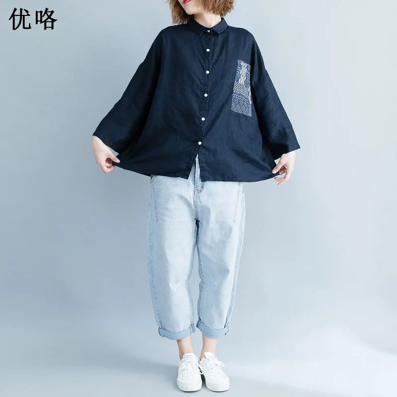 

Long Sleeve Button Women Blouse Tunics Plus Size Korean Casual Loose Tops Womens Spring Big Size Blouse Femme 2019 4XL 5XL 6XL