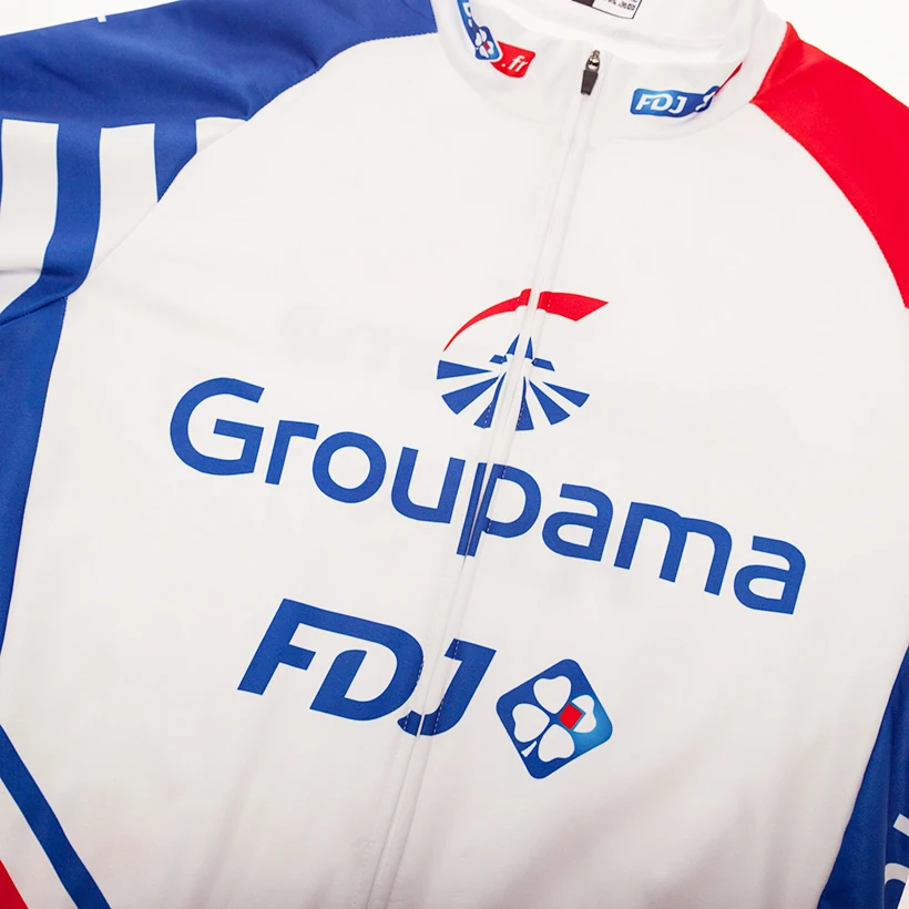 Moxilyn GROUPAMA FDJ Team Cycling Jersey and 9D Bike Long Set Ropa Ciclismo Mens Winter Fleece Warm Cycling Clothing Mens