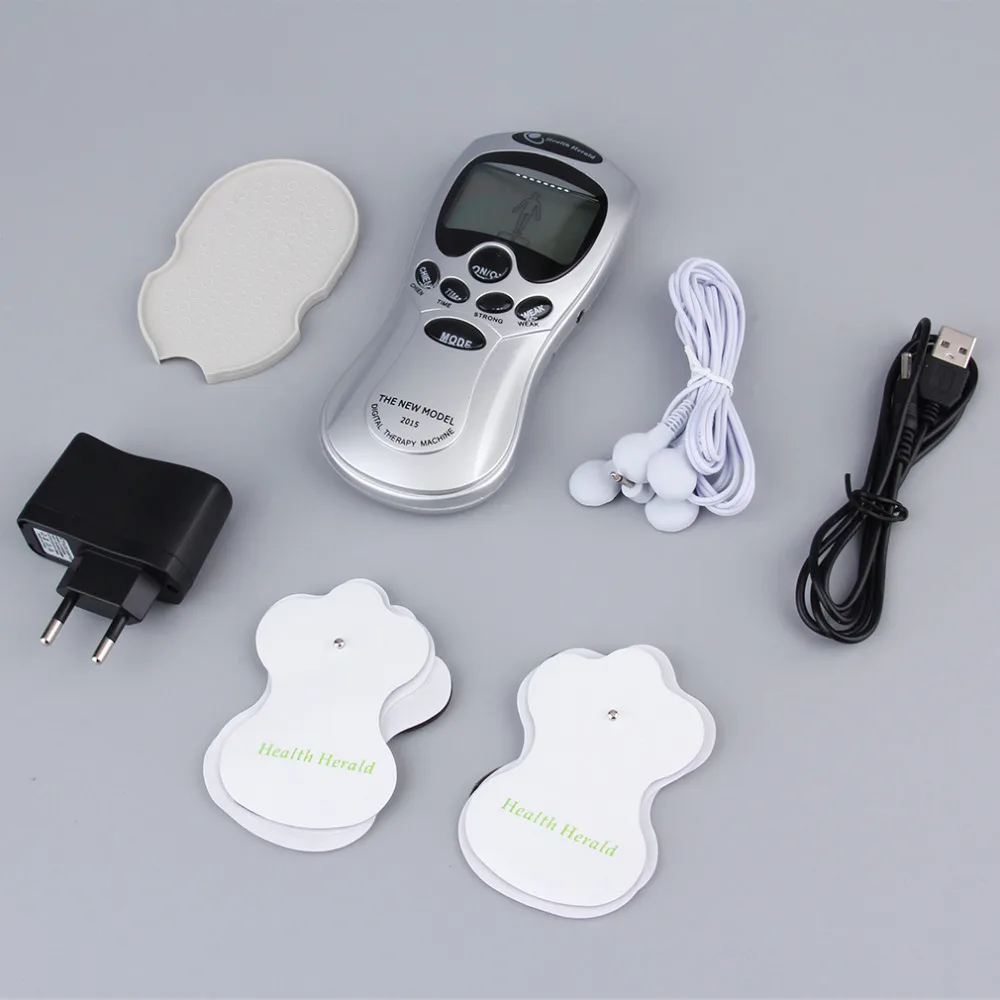 4 Electrode Health Care Tens Acupuncture Electric Blue LCD Digital Therapy Machine Pulse Body Slim Sculptor Massager Apparatus 4 Electrode Health Care Tens Acupuncture Electric Blue LCD Digital Therapy Machine Pulse Body Slim Sculptor Massager Apparatus