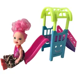 NK 1 компл. кукла аксессуары парк развлечений для куклы Барби детский сад Келли Кукла слайд парк Развлечений Слайд-качели играть дома