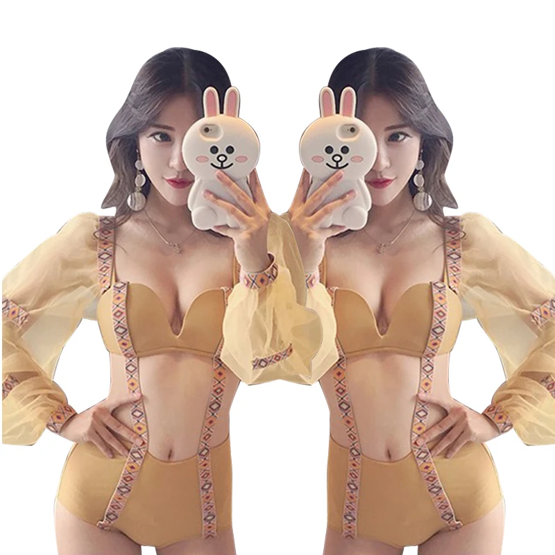 

Sexy Nightclub Costume Bubble Sleeve Jumpsuit Music Festival Clothes Jazz Dance Costume Bar DJ DS Leading Dance Wear VDB191