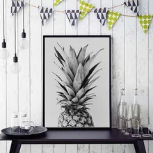 

Pineapple Canvas Poster Painting Wall Art Nordic Minimalist Be Brave and Kind Quote Print Black White Wall Picture Home Decor
