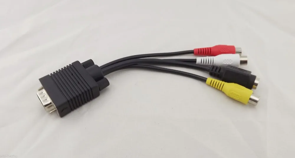 10pcs PC/Laptop VGA SVGA TO S-Video 3 RCA Composite AV TV Out Converter Adapter Cable 18cm | Компьютеры и офис