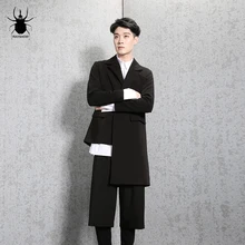 S~ 5XL настраиваемый большой код новая мужская одежда GD стилист волос неправильный и ассиметричный пошив Средний длинный Костюмный пиджак
