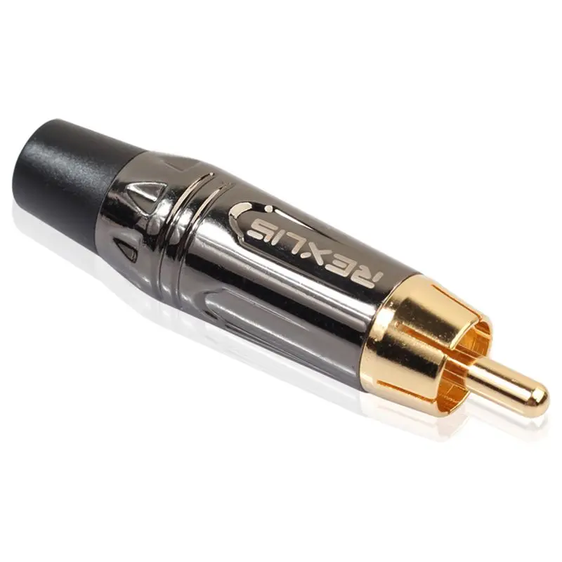REXLIS 5 шт./лот DIY Золото, змея RCA Plug HIFI ламинированные золото аудио-кабель RCA Мужской Аудио/видеоразъем для кабеля