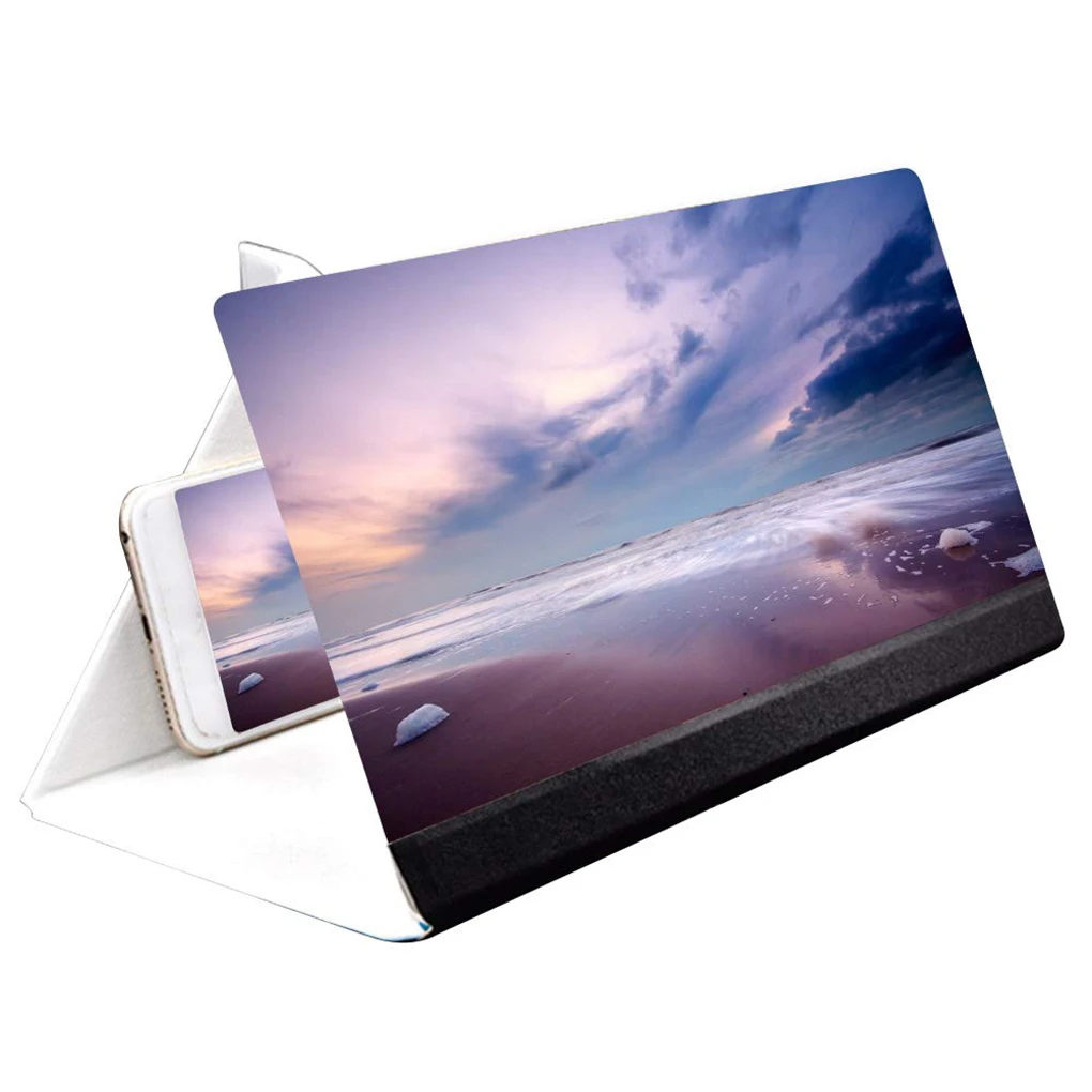 

12 Inch Mobile Phone Screen Video Desktop Folding Bracket Amplifier Cell Phone Magnifier Leather Foldable Holder Stand