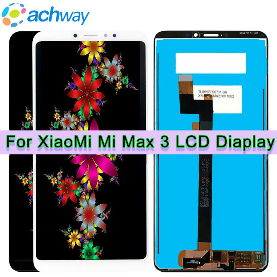 100 тест для xiaomi mi max 3 LCD Max дисплей сенсорный экран дигитайзер в сборе 2 ЖК-дисплей |