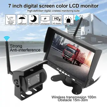 

7 Inch Wireless Backup Camera Rear View Camera System LCD Vehicle Rear View Monitor + Waterproof Night Vision Camera