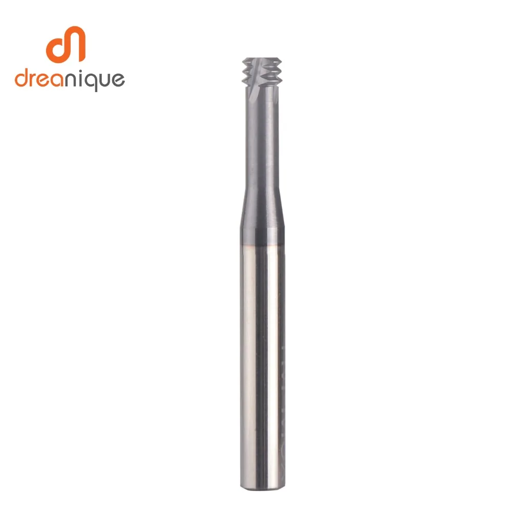 Goede 1 pc carbide legering 3 tand gecoat M1.0 M12 draad einde mills cnc threading frees tool voor ISO draad metrisch
