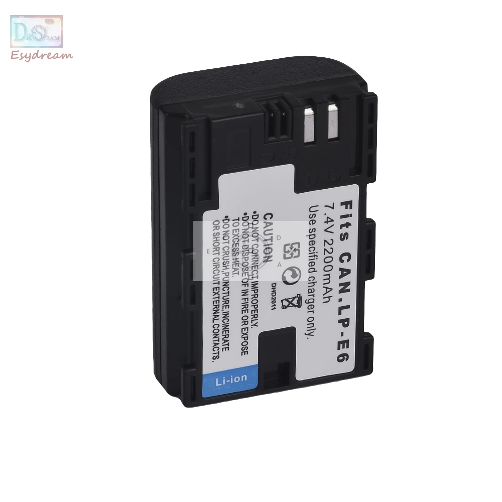 LPE6 LP E6 2200mAh Camera Battery for Canon EOS 5D Mark II III 5D2 5D3 6D 60D 70D 80D 7D PM050