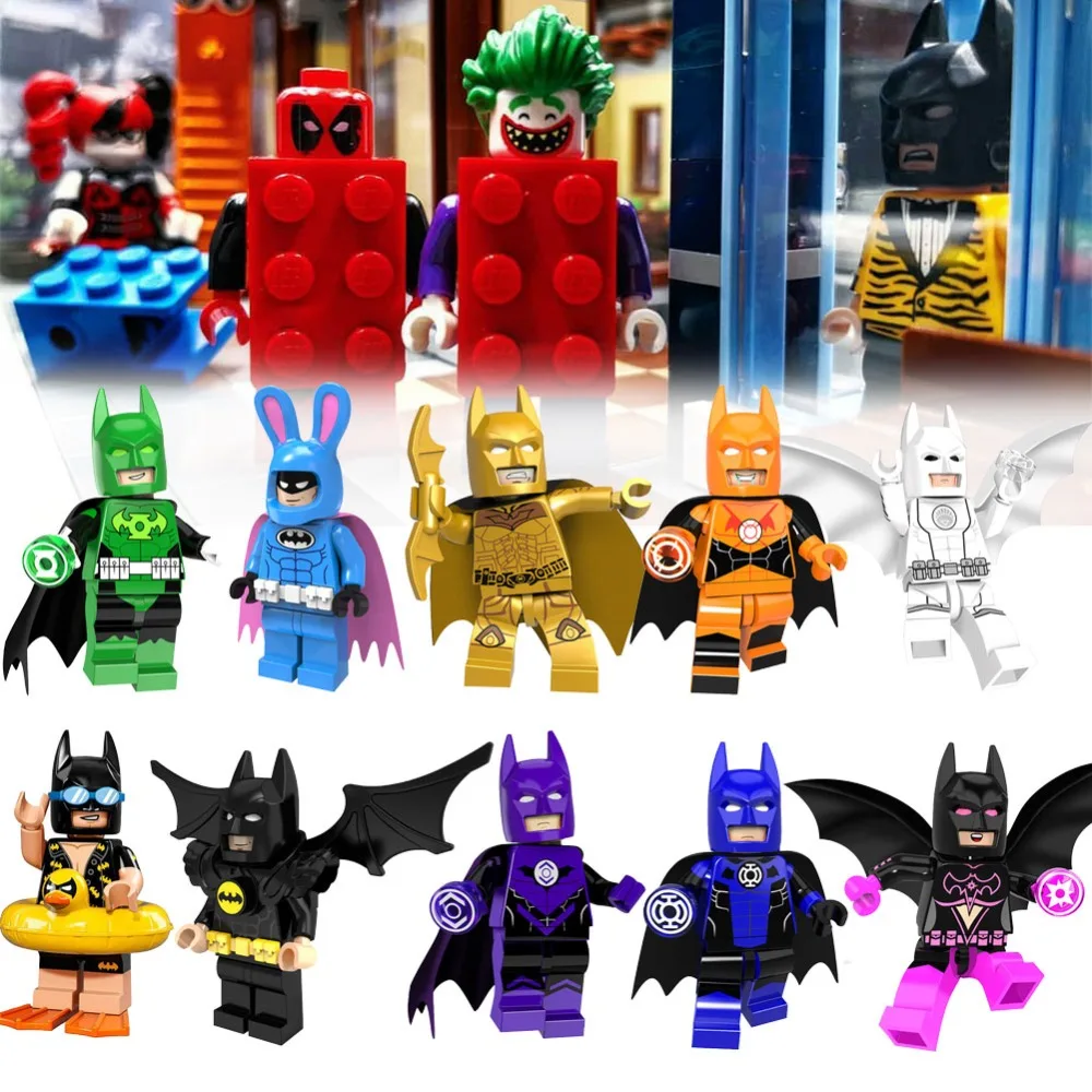 

Super Hero Batman lEGOED Figure Set Spiderman Hulk Thor Wolverine Super Man Building Blocks sets models Bricks Lepins Toys