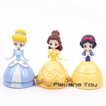 

Animation Cartoon Princess Snow White Cinderella Belle PVC Figures Toys Dolls Girls Gifts 3pcs/set