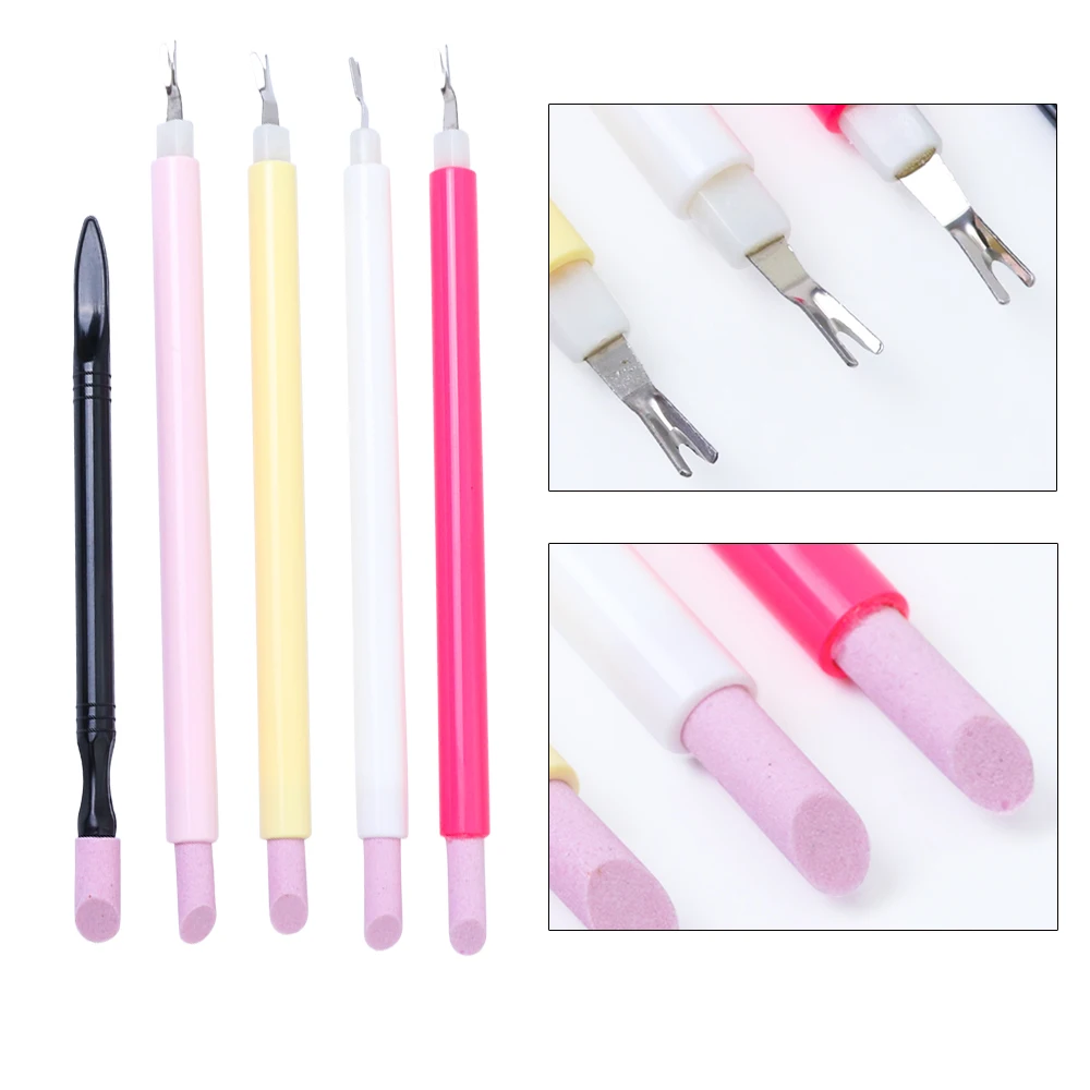 

1Pcs Quartz Remover Cuticle Pusher Double-end Scrubs Stone Nail Art Sticks Dead Skin Cleaning Manicure Pedicure Care Tools LA824