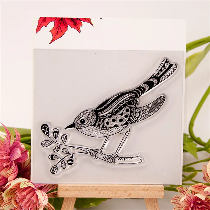 

scrapbook DIY paper card About big bird and leaf clear STAMPS FOR PHOTO scrapbooking stamp for christmas wedding gift EE-56