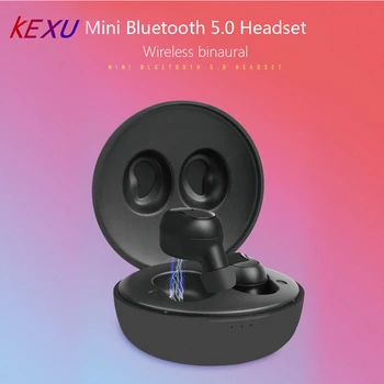 

KEXU TWS True Wireless Earbuds Earphones Mini Twins Headset Stereo Bluetooth Earphone Wireless Headphones for iphone Huawei