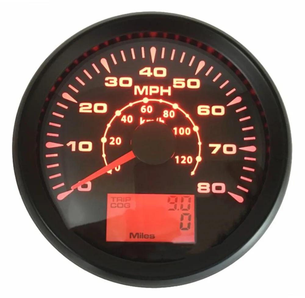 1pc New Style 85mm GPS Speedometers Modified 0 80MPH LCD Speed