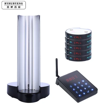 

Wireless Buzzer System Vibrating Pager Restaurant Paging Video Demo CE+FCC Full Water-proof Certified FM 5pcs Receiver