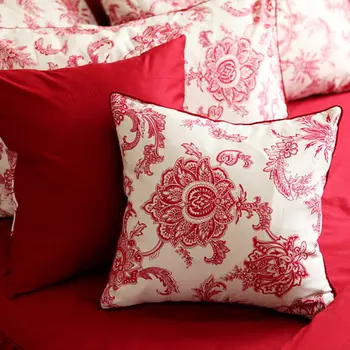 

New vintage pillow case sofa pastoral cushion cover elegant French style satin cotton pillow cover bedding pillowcase