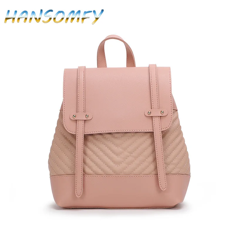 

2019 Women Leather Backpacks Vintage Female Shoulder Bag Sac a Dos Travel Ladies Bagpack Mochilas School Bags For Girls X2-62