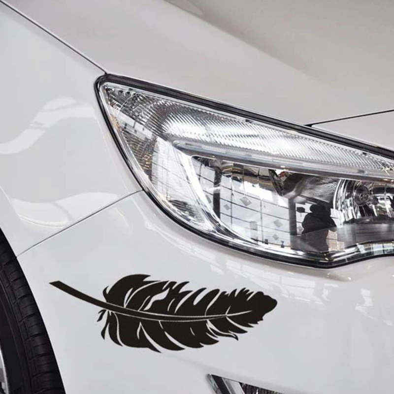 10 PCS DIY Car Sticker car sticker Feather Shape Plastic Car Free