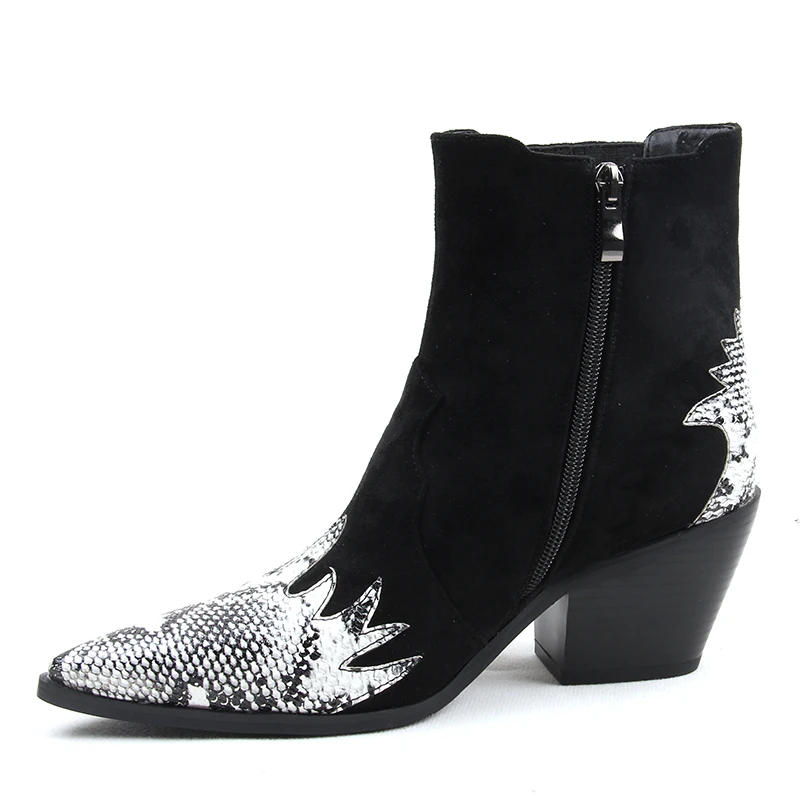 Г., новые осенние модные женские ковбойские ботинки женская обувь ковбойские ботильоны в ковбойском стиле женская кожаная обувь с острым носком, расшитая блестками