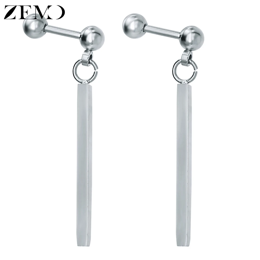 

ZEMO Silver & Gold Color Drop Earrings for Women Stainless Steel Jewelry Long Triangle Earring 1 Pair Female Fashion Jewelry