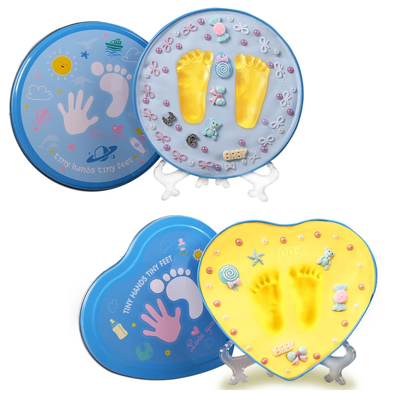 Mother & Kids Baby Souvenirs Hand & Footprint Makers Soft Clay Newborn Baby Inkless Handprint Footprint for 0-3 Years Kids