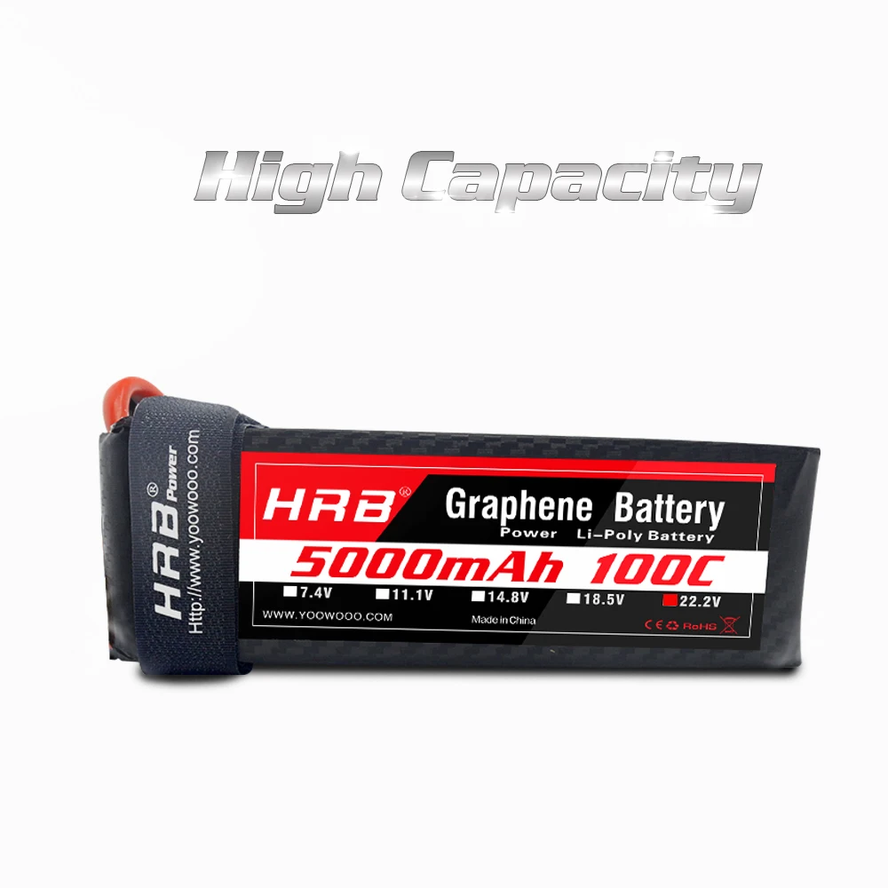 

HRB High Discharger Rate Graphene 5000mAh 6S 22.2V Battery 100C Max 200C XT90 EC5 TRUCK For RC Car Boat Heli Quadcopter