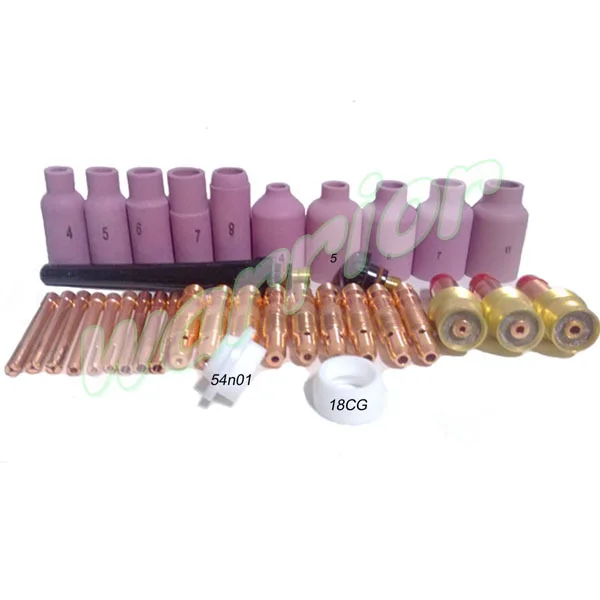

48pcs TIG Torch Accessories KIT Gas Lens Insulator Nozzle Collet Body Back Cap for WP 17 18 26