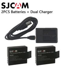 2PCS SJ4000 Battery Rechargable Battery + Dual Charger For SJCAM SJ4000 SJ5000 SJ5000X WIFI pLUS sport Action Camera Accessories