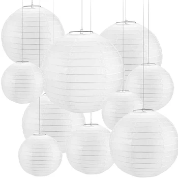 

30 pcs 4"-12" White Paper Lantern Chinese lanterne papier lampion Wedding Party Halloween Christmas Event Hanging Decor Favor