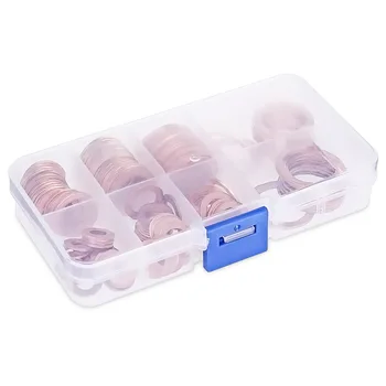 

120pcs/Set Solid Copper Washers Flat Ring Sump Plug Oil Seal Assorted Set Professional Car Accessories Kit Copper Ring Gasket