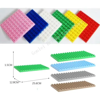 

NEW 8X8/16 Dots Large Basic Bricks Baseplate Building Blocks Classic DIY Toys Compatible with Duploe Baseplate 8 x 8 Big Dots