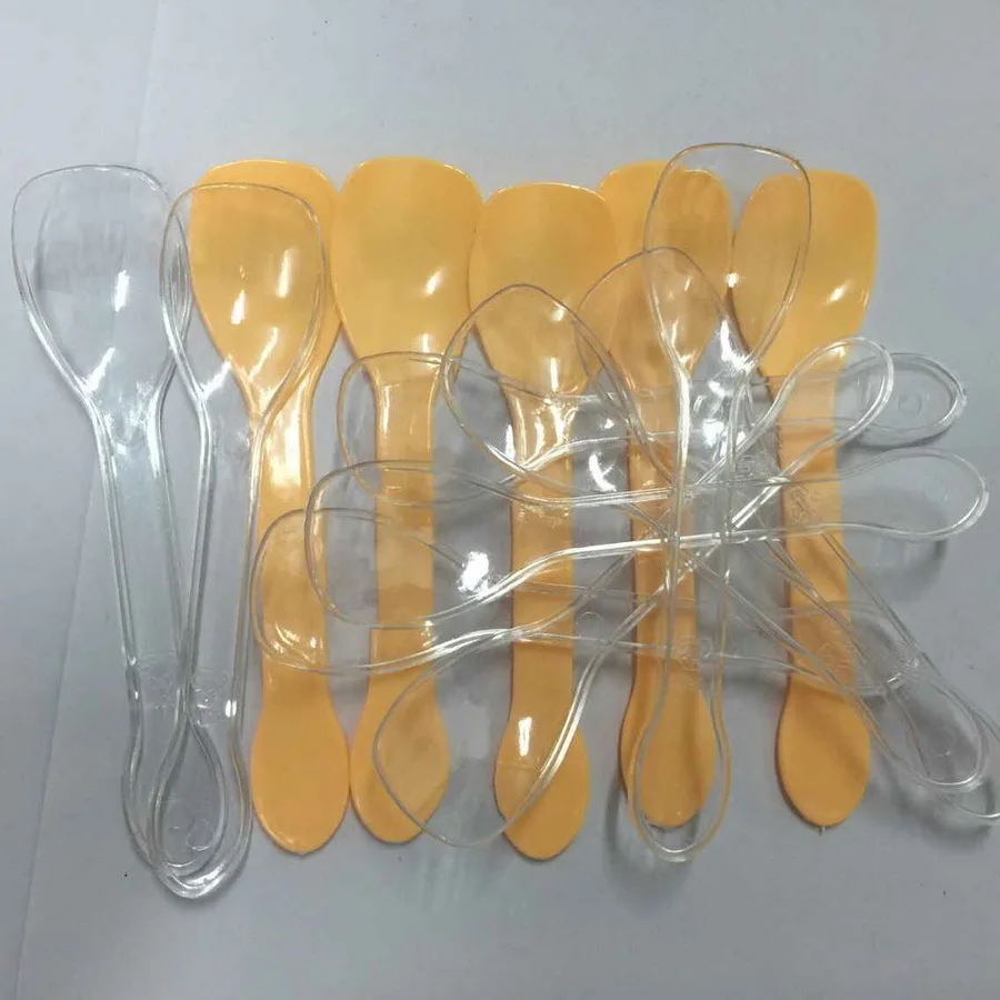 90pcs/lot Individually wrapped disposable plastic ice cream spoon thick transparent candy bar spoon
